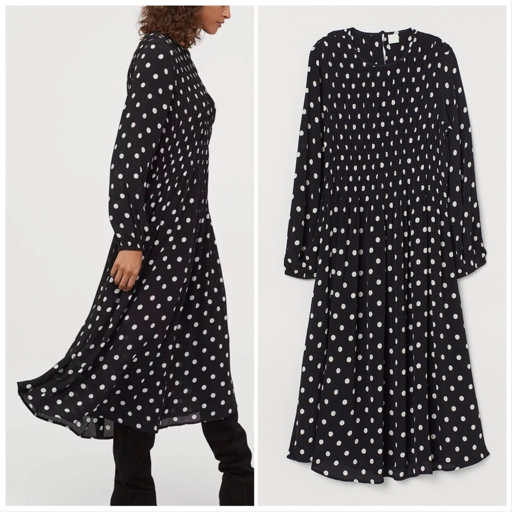 H&M polka dot midi